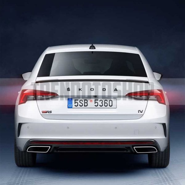 Skoda Yeni Tip Bagaj Yazısı Logo Amblem 3D Sticker Siyah