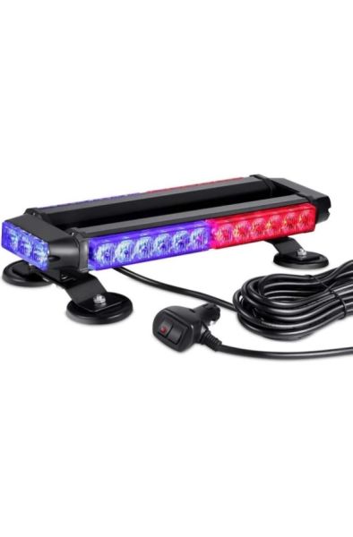 4 Yönlü 30 Ledli Kırmızı Mavi Acil Durum İkaz Lambası 27 Modlu 38 CM
