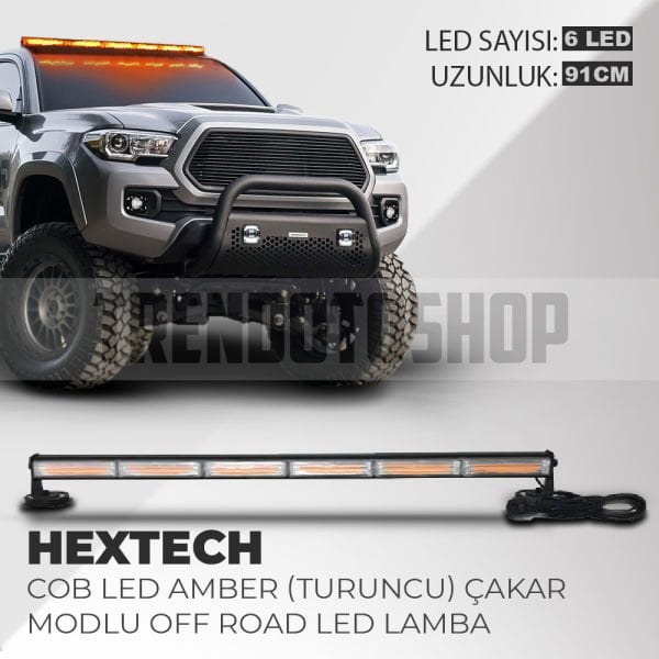 Hextech 60w Turuncu 91cm 17 Farklı Yanış Modlu 6 Cob Led Off Road Led Lamba