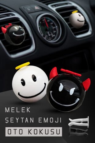 Oto Petek Kalorifer Kokusu Melek Şeytan Sevimli Emoji Araba Parfümü