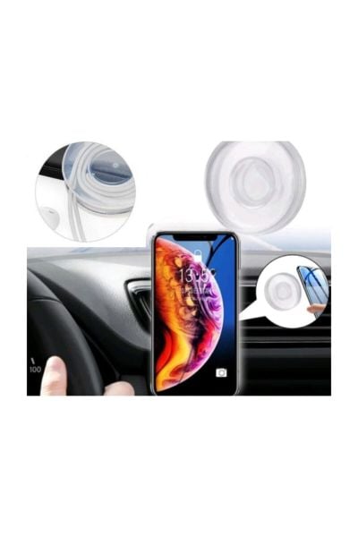Jel Ped Yapışkanlı Araç Telefon Tutucu Kaydırmaz Yıkanabilir Silikon Nano Gel Pad
