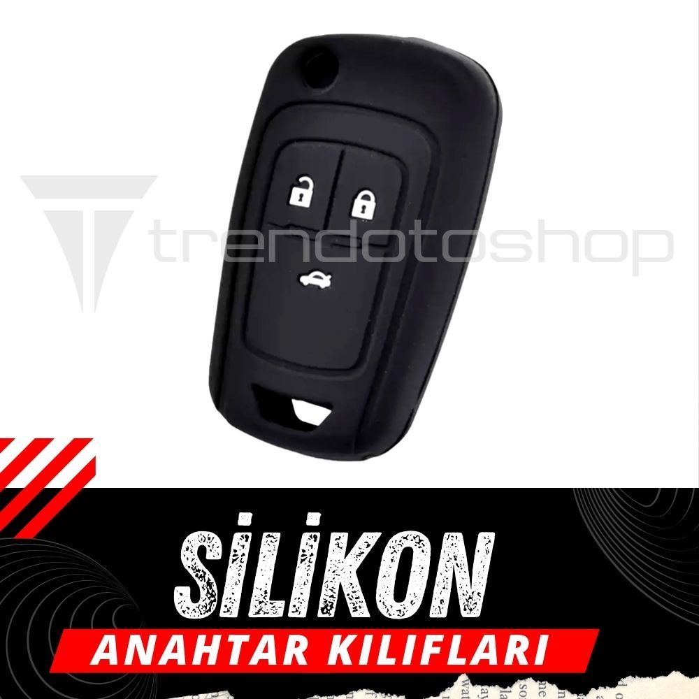 Chevrolet Cruze Aveo Captiva Silikon Anahtar Kılıfı ( Siyah )