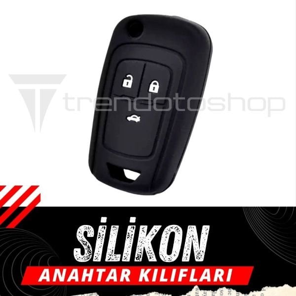 Chevrolet Cruze Aveo Captiva Silikon Anahtar Kılıfı ( Siyah )