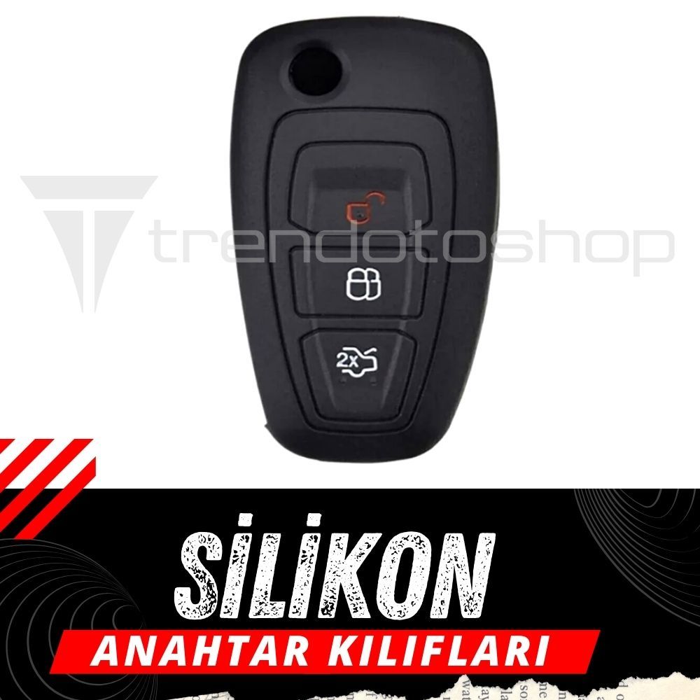 Ford Focus Mondeo Transit  Ranger C-max S-max Silikon Anahtar Kılıfı ( Siyah )