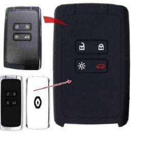Renault Megane 4 Clio 5 Silikon Anahtar Kılıfı ( Siyah )