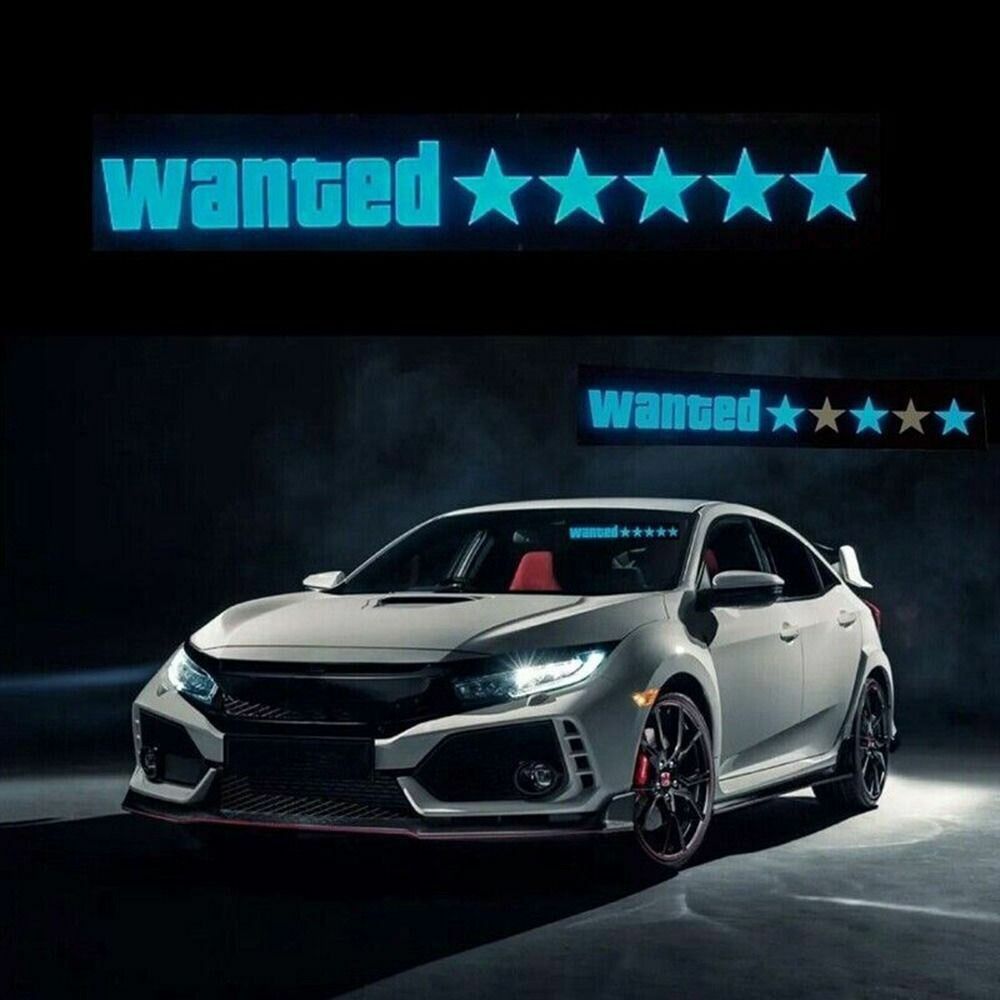 Wanted 5 Yıldızlı LED Işıklı Araba Aksesuarı SARI