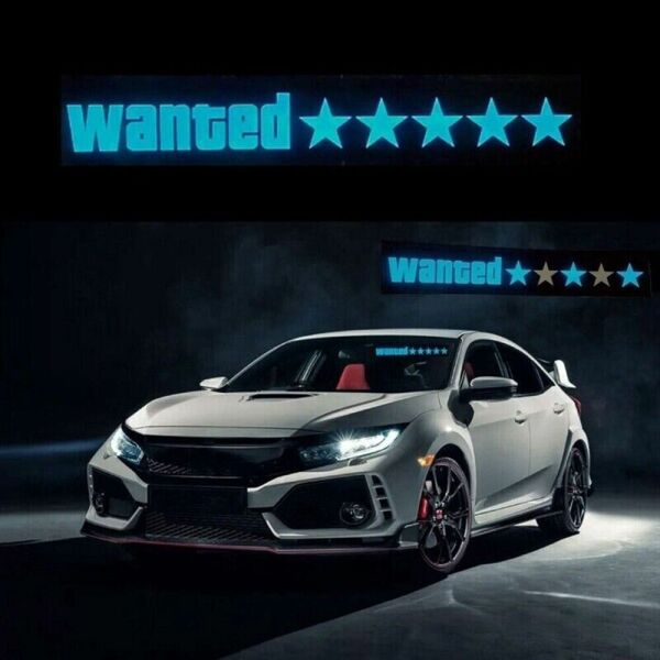 Wanted 5 Yıldızlı LED Işıklı Araba Aksesuarı SARI