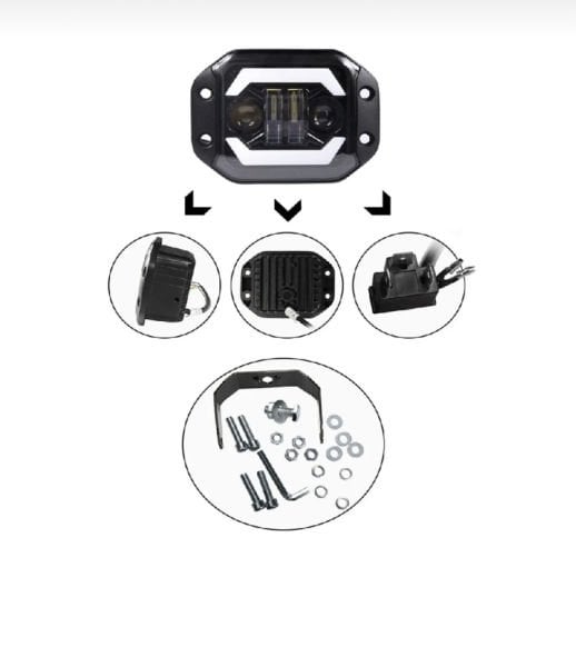 Codex 5’li Angelli 30w Çift Renk Turuncu Beyaz Gömme Off Road Led Lamba