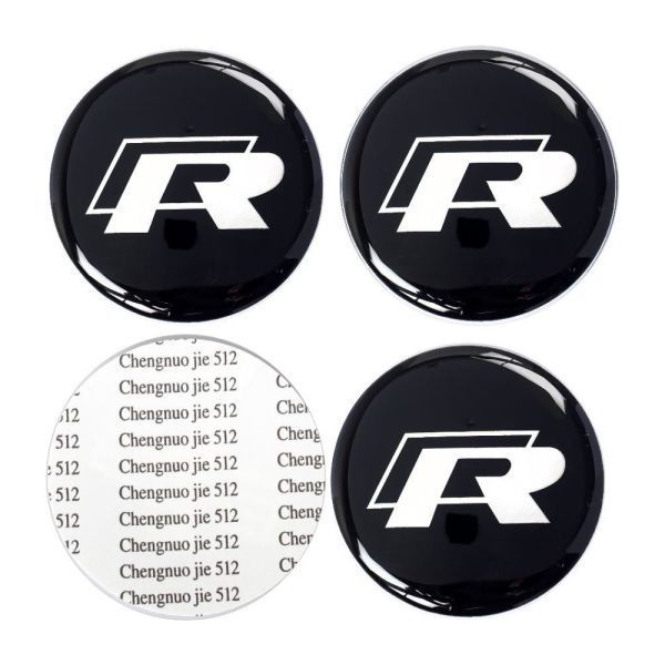 Volkswagen R Jant Göbeği Göbek Arması Sticker 4'lü Set