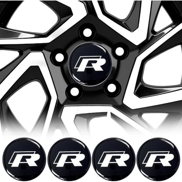 Volkswagen R Jant Göbeği Göbek Arması Sticker 4'lü Set