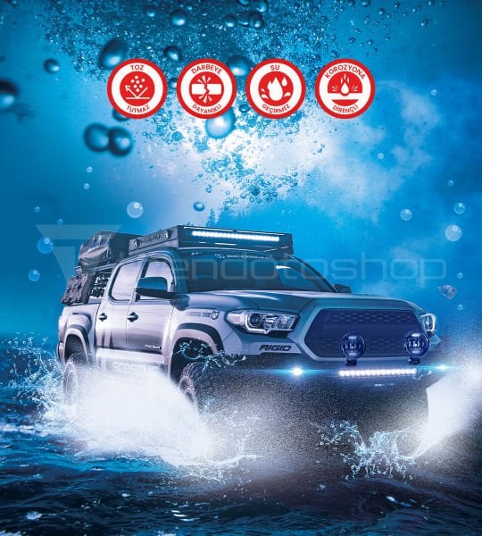 Off Road Led Sis Lambası 70 Watt 20000 Lümen Beyaz Renk 12-24 Volt Uyumlu Uzun Kısa Özelliği