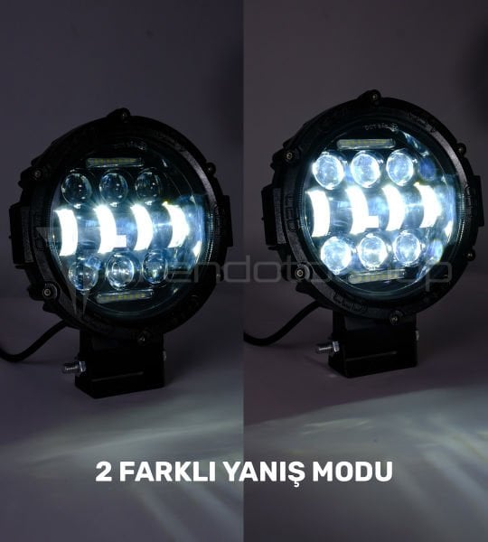 Off Road Led Sis Lambası 70 Watt 20000 Lümen Beyaz Renk 12-24 Volt Uyumlu Uzun Kısa Özelliği