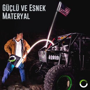 UTV ATV LED Kırbaç Spiral Kırbaç Anten Bayraklı Işıklı Uzaktan Kumandalı 120cm
