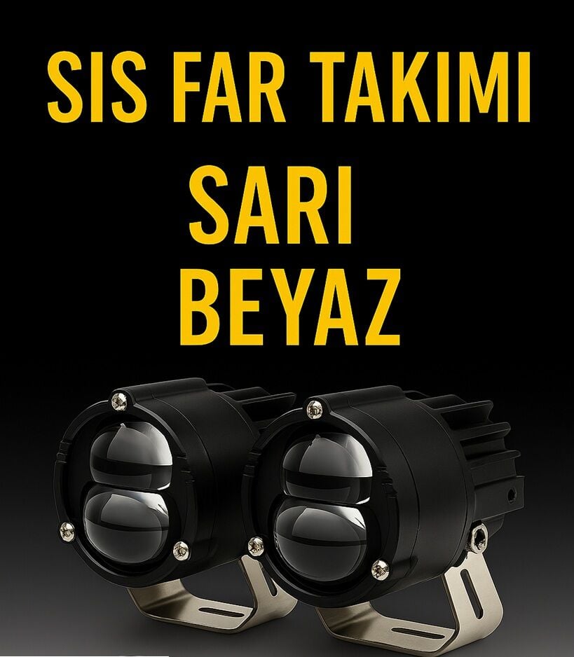 Laser Sarı Beyaz Çift Renk 100 W Motosiklet Sis Far Takımı