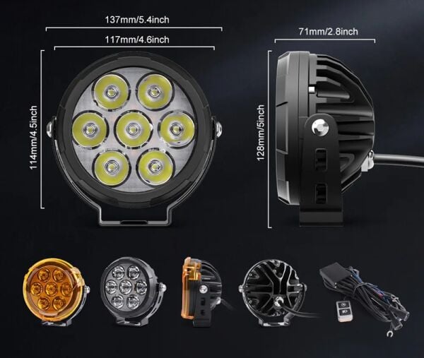 Beemax HardCap 180 Watt Profesyonel Motosiklet Led Sis Far Takım