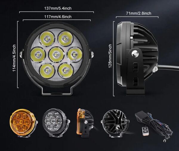 Beemax HardCap 180 Watt Profesyonel Motosiklet Led Sis Far Takım