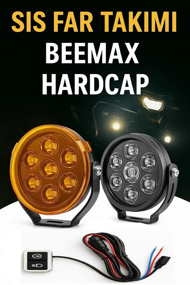 Beemax HardCap 180 Watt Profesyonel Motosiklet Led Sis Far Takım