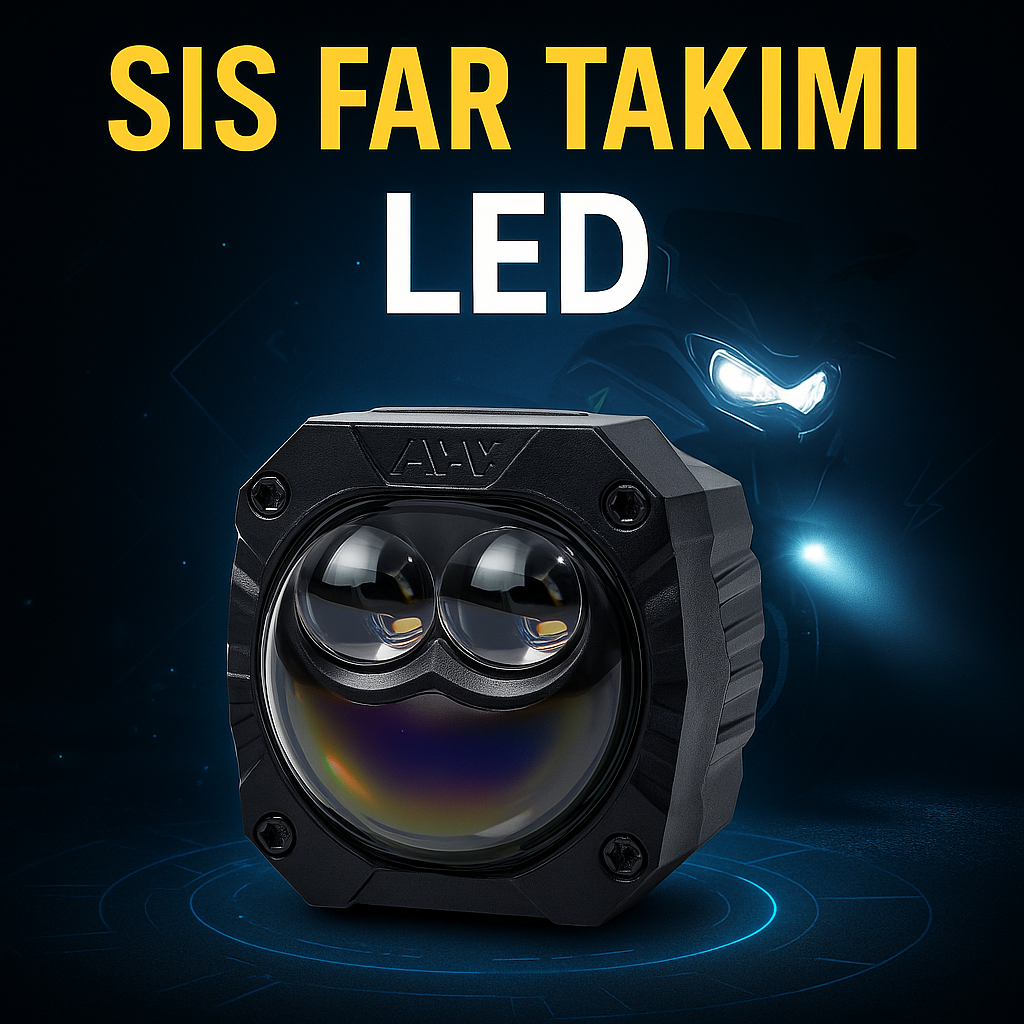 50 W Uzun Kısa Flap Fonksiyonlu CSP Osram Motosiklet Led Sis Farı Uzun Menzil Ufuk Çizgili