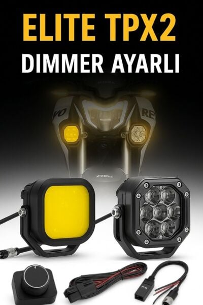 Elite TPX2 Dimmer Ayarlı CNC 140 Watt Motorsiklet Led Sis Farı Takım