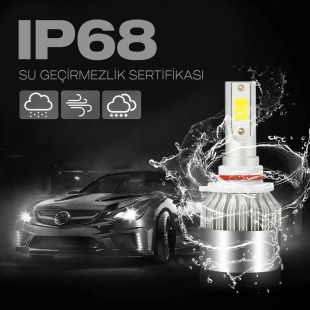 Markası C6 Serisi H3 Led Xenon Far Ampulü Şimşek Etkili 5800LM Chip on Board 6000K Kar Beyazı