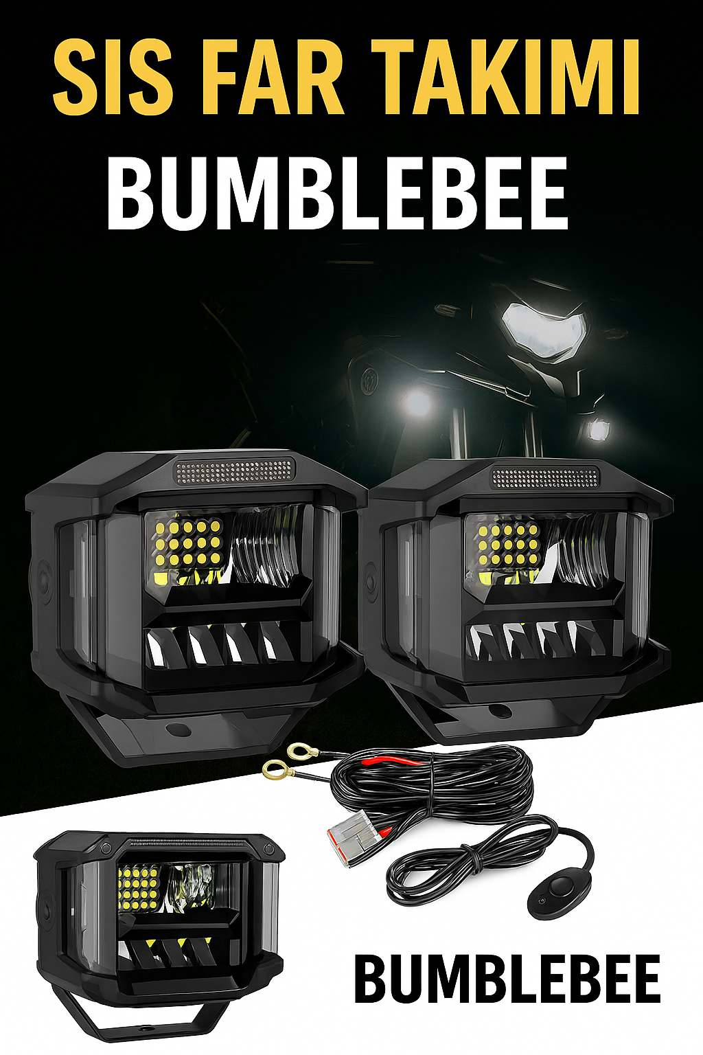 Bumblebee 80 Watt Profesyonel Motosiklet Led Sis Far Takımı