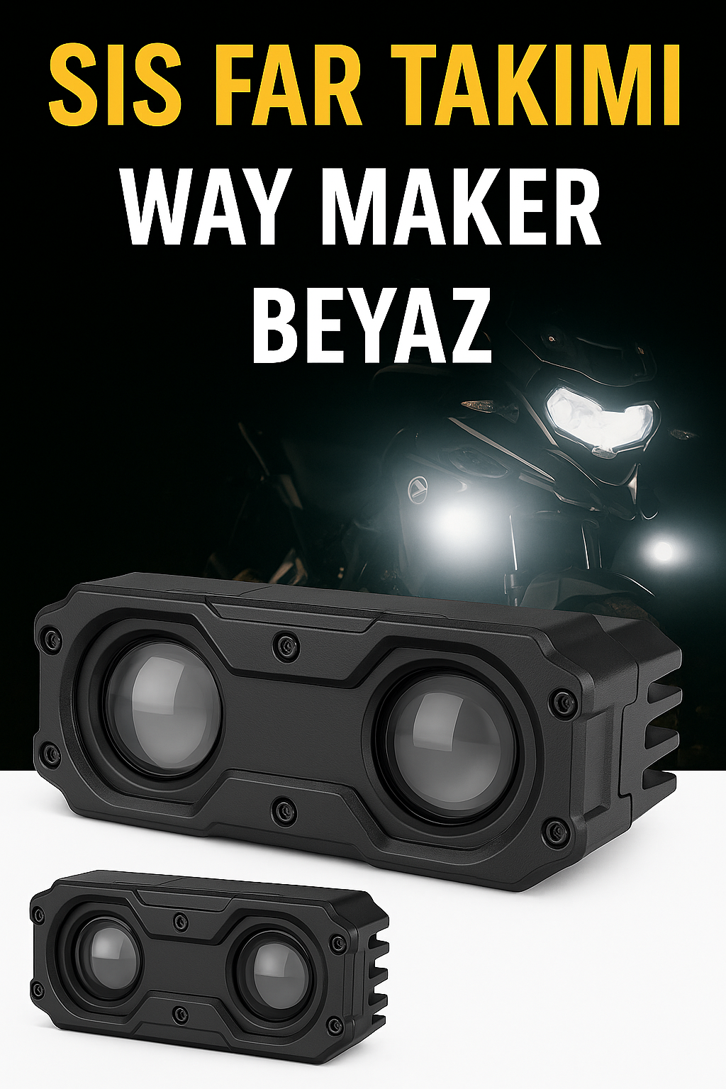 Way Maker 40 Watt Beyaz  Profesyonel Motosiklet Sis Farı