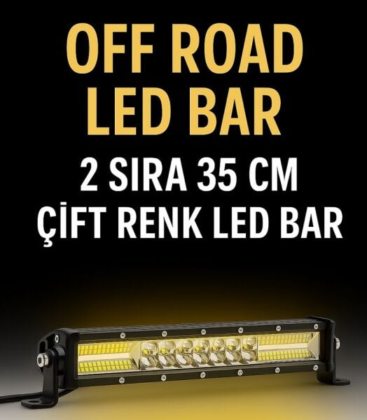 Off Road 2 Sıra Çift Renk Turuncu beyaz 35 Cm Led Bar