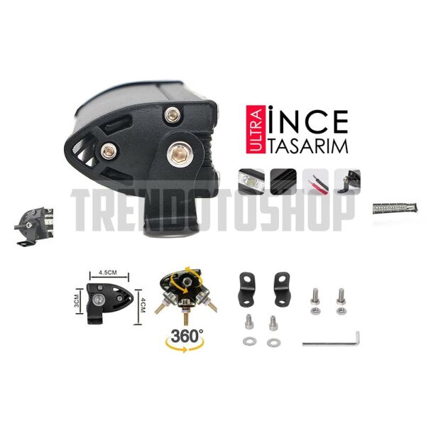 Off Road 2 Sıra Çift Renk Turuncu beyaz 35 Cm Led Bar