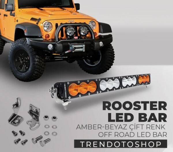 Off Road Rooster 55cm 120W Turuncu beyaz Led Bar